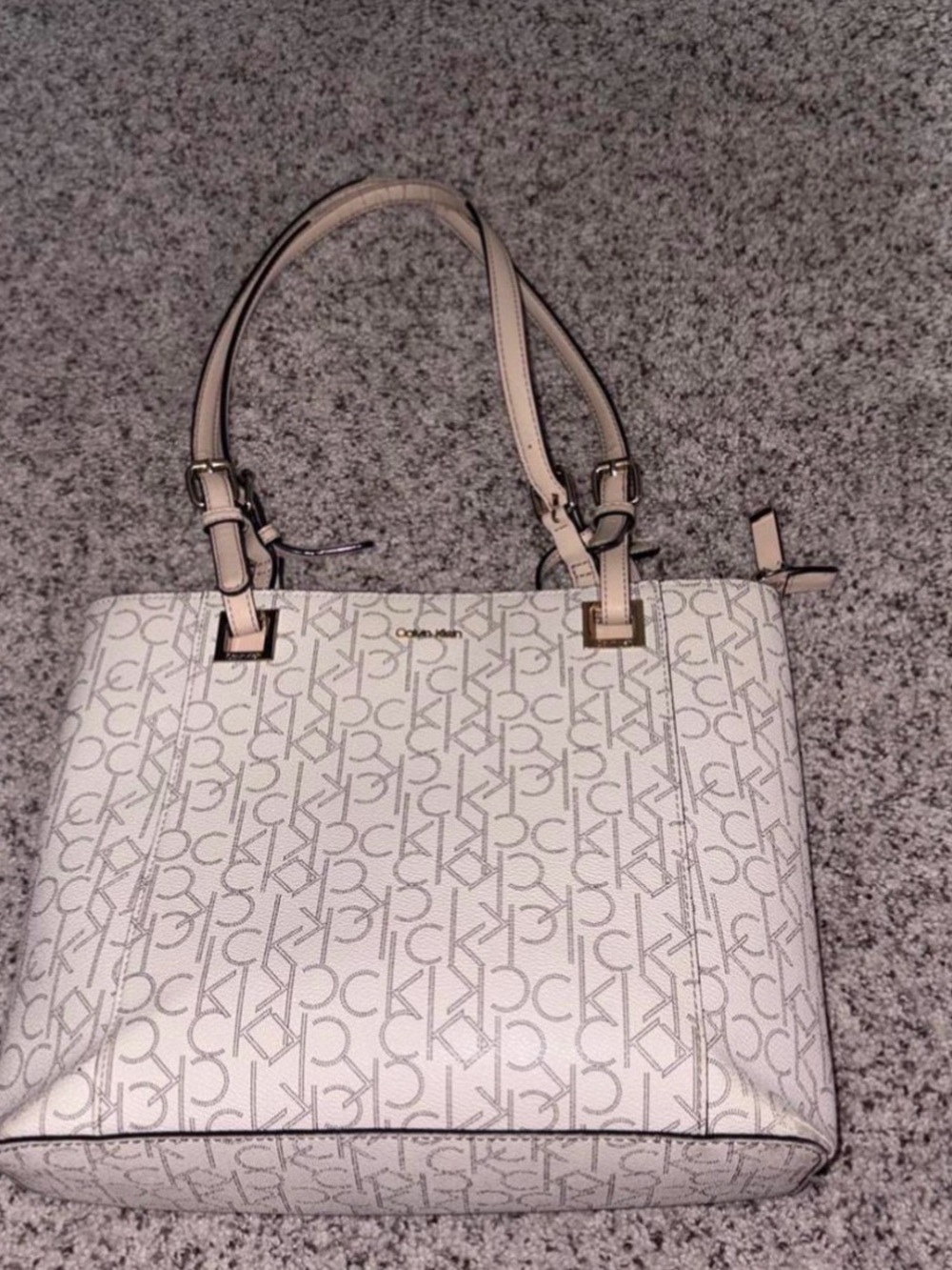 Calvin Klein Cream Logo-Print Tote